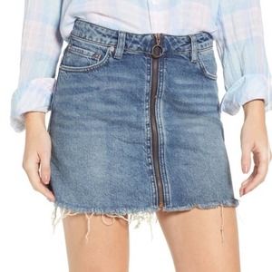 We The Free Zip It Up Denim Mini Skirt Size 25
